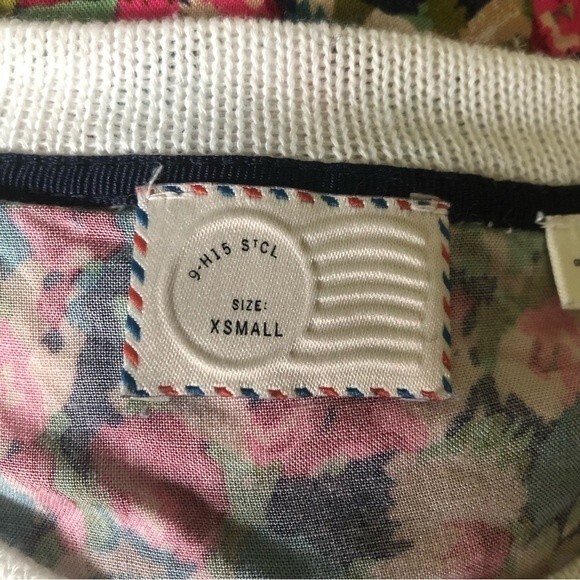 Anthropologie Postmark Ginny Layered Pullover Sweater Striped Floral Size XS - Picture 6 of 8